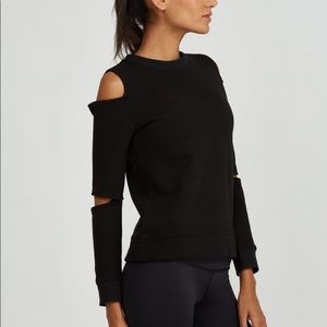 Noli Gia French Terry Cut Out Sleeve Crew Neck